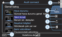 Audi connect hizmetlerinin göstergesi